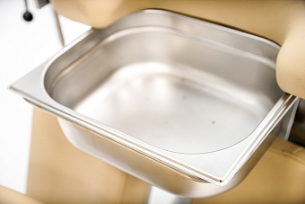 Гинекологическое электроприводное кресло в комплекте со стулом врача, бежевое